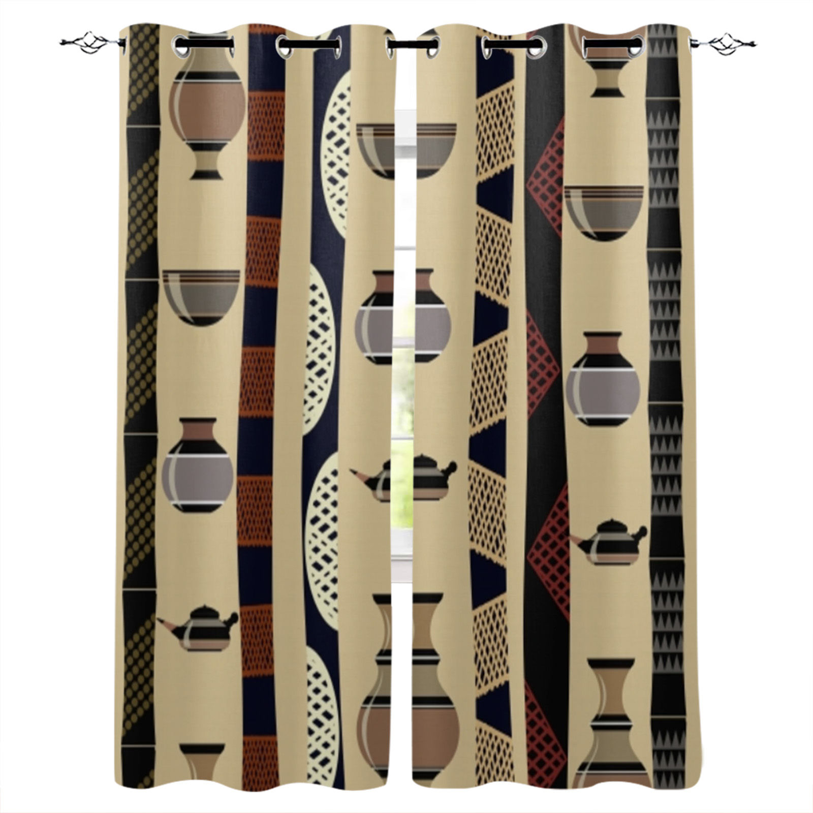 Curtians Graphics Bohemian Art Geometric Graphics Window Curtains Home Bedroom r ...