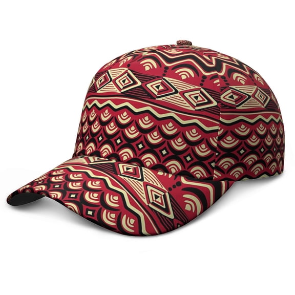 Bohemian Artistic Dad Hat – Tribal Sketch Vintage Baseball Cap with Ink Geometric Abstract Design