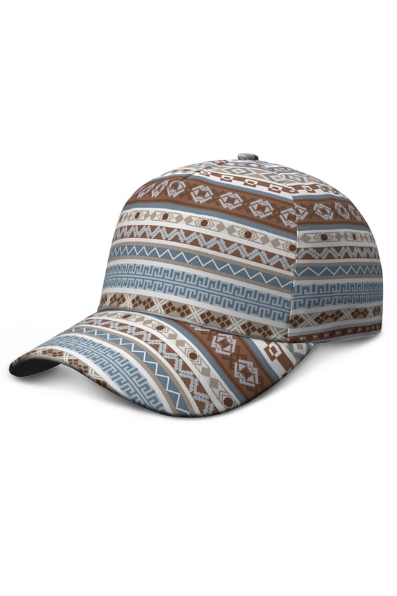 Bohemian Artistic Dad Hat – Tribal Sketch Vintage Baseball Cap with Ink Geometric Abstract Design