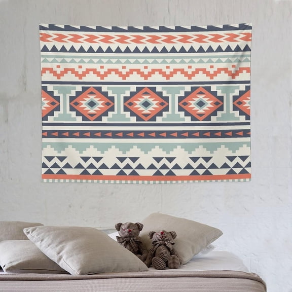 Bohemian Aztec Tapestry, Abstract Geometric Tribal Vintage Colorful Pattern Tapestries Home Decor for Living Room Bedroom Decoration 40in Wx30in H (10276cm)