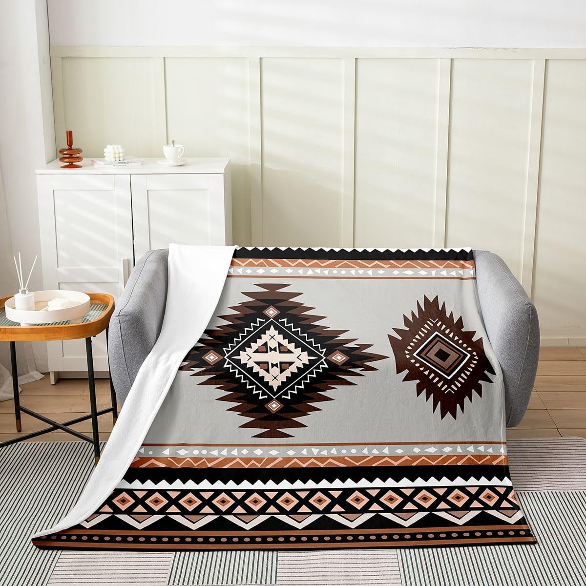 Bohemian Aztec Throw Blanket for Couch Sofa Bed Living Room - Walmart.com