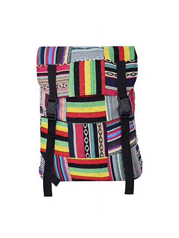 Bohemian Backpack - Boho Backpack Purse - Large Baja Backpack Hippie Backpack for Women Men Rasta