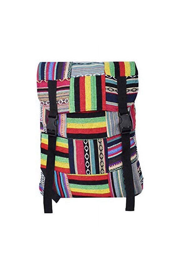 Bohemian Backpack - Boho Backpack Purse - Large Baja Backpack Hippie Backpack for Women Men Rasta