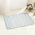 thumbnail image 1 of Bohemian Bath Mat 17"x24" Aqua Blue & White NonSlip Quick Dry Bath Rug; Super Water Absorbent Layer with Rubber Backing Ideal for Shower and Tub Areas, 1 of 6