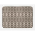 thumbnail image 1 of Bohemian Bath Mat, Abstract Outline Symmetric Geometric Ornamental Pattern Style Print, Plush Bathroom Decor Mat with Non Slip Backing, 29.5" X 17.5", Chestnut Brown and Ivory, by Ambesonne, 1 of 2