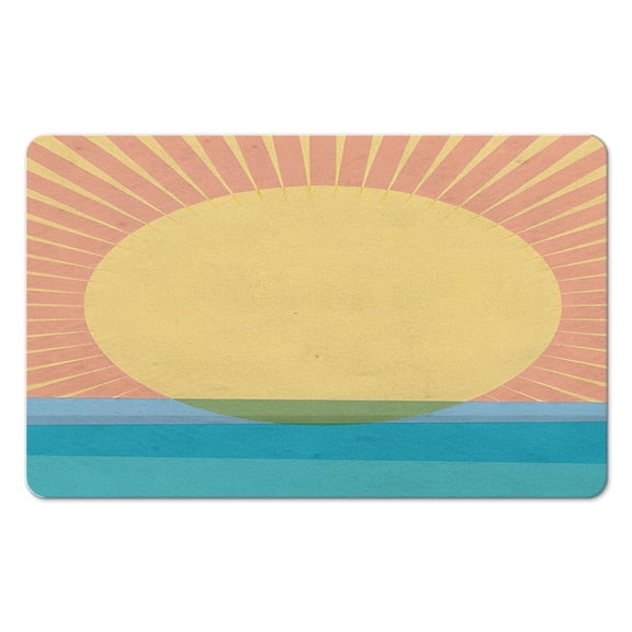 Bohemian Bath Rug for Bedroom: Cute & Small Carpet, Non-Slip, Semi Round, Washable Indoor Mat, 20x32 inch