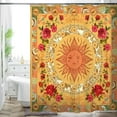 thumbnail image 1 of Bohemian Bathroom Curtain Colorful Boho Floral Print Beautiful Bright Polyester Fabric Cloth Shower Curtain for Bathroom Decoration, 72"x72" (Tape K), 1 of 6