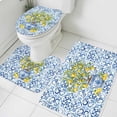 Bohemian Bathroom Rugs Set Bohe Flowers Texture Summer Lemon Fruit ...