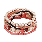 Bohemian Beads Multi Layered Stretch Bracelet for Woman or Teen Vibrant Colors Casual