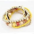 thumbnail image 1 of Bohemian Beads Multi Layered Stretch Bracelet for Woman or Teen Yellow Vibrant Colors Casual, 1 of 2