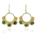 thumbnail image 1 of Bohemian Beauty Chandelier Beaded Malachite Brass Boho Dangle Earrings, 1 of 4