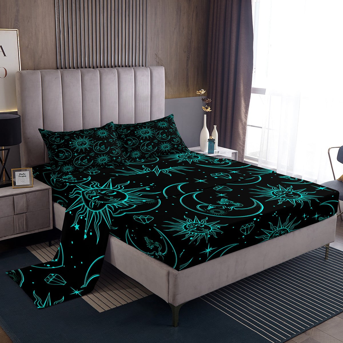 Bohemian Bed Sheets Set Sun And Moon Decor Queen Sheet Set Galaxy bohemian-bed-sheets-set-sun-and-moon-decor-queen-sheet-set-galaxy