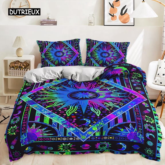 Bohemian Bedding Set Boho Flowers Duvet Cover Exotic Nationality Pillowcases King for Woman Couple Bedroom rations