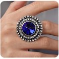 thumbnail image 1 of Bohemian Big Round Crystal Statement Ring for Women, 1 of 12