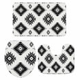 thumbnail image 1 of Bohemian Black Bathroom Rugs Set Gray Aztec Ethnic Style Geometric Country Non Slip Absorbent Soft Bath Mats 3 Piece Set with Bathroom Rug, U-Shaped Floor Mat, Toilet Seat Cover Large Size, 1 of 9