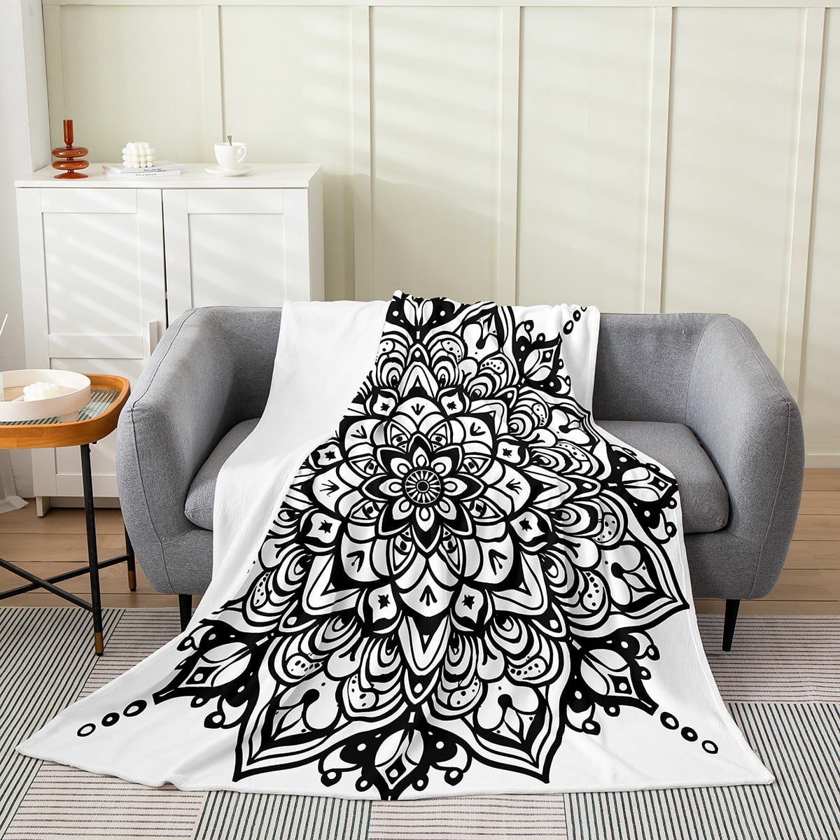 Mandala Boho Bohemian Pattern Print Throw Blanket