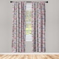thumbnail image 1 of Bohemian Blooms Window Curtains, Romantic Aura Pattern of Floral Boho with Neutral Leaves Print, Lightweight Decor 2-Panel Set with Rod Pocket, Pair of - 28"x84", Pale Pink Lavender Blue, by Ambesonne, 1 of 3