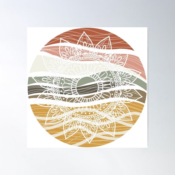 Bohemian Blossoms: Earthy Euphoria Poster Wall Art, Modern Wall Decor For Living Room Bedroom, 16x16 UNFRAMED