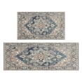 thumbnail image 1 of Bohemian Blue Floral Patterned Carpet Kitchen Rugs and Mats Sets Of 2,Kitchen Decoration Rugs,Rubber Backing Non-Slip Floor Mat for Sink Washable Waterproof Laundry Room Runner Rugs, 1 of 7