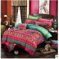 thumbnail image 1 of Bohemian Boho Duvet Cover Set Colorful Striped Exotic Floral Comforter Cover Ultra Soft Microfiber Ethnic Mandala Bedding Set Indian Tribal Reversible Decor 3 Pieces (Multicoloured-red, Queen)…, 1 of 7