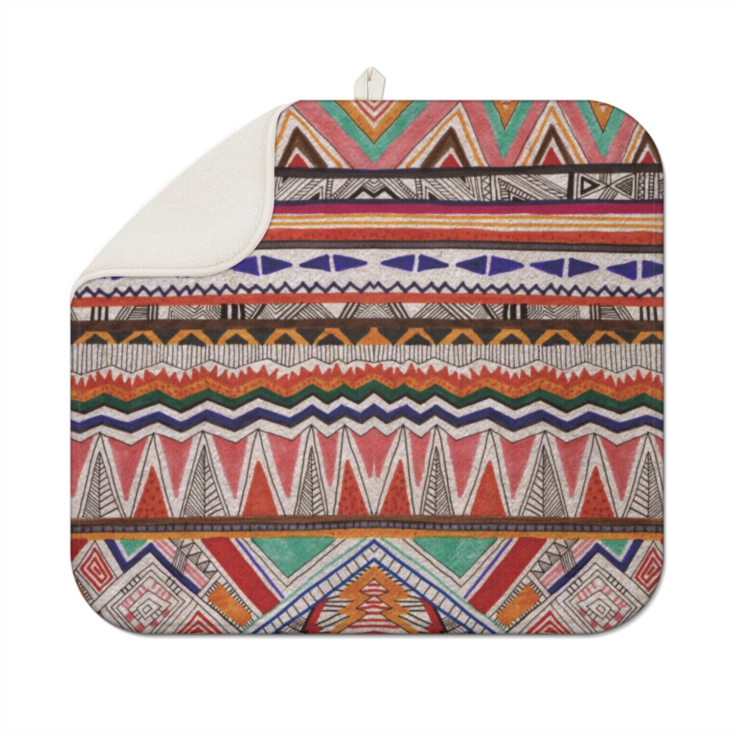 Bohemian Boho Kitchen Drying Mat - Super Absorbent Microfiber Dish ...