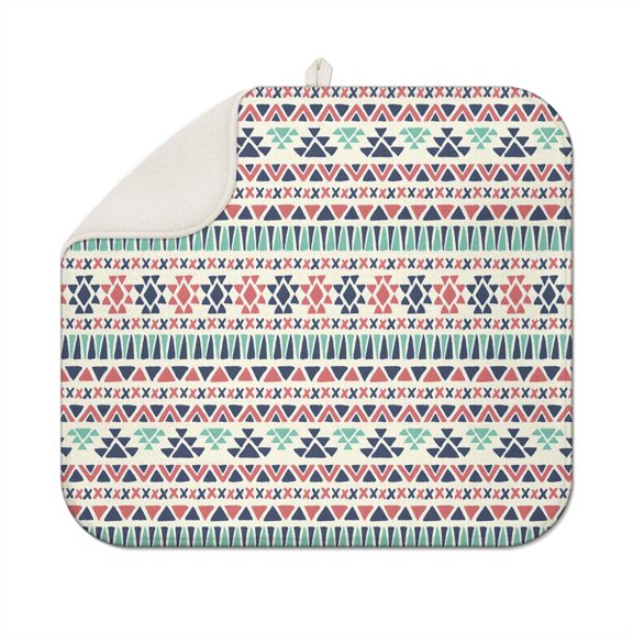 Bohemian Boho Kitchen Drying Mat - Super Absorbent Microfiber Dish Drying Pad with Boho Theme - Foldable Heat Resistant Countertop Mat for Dishes 18"x16"