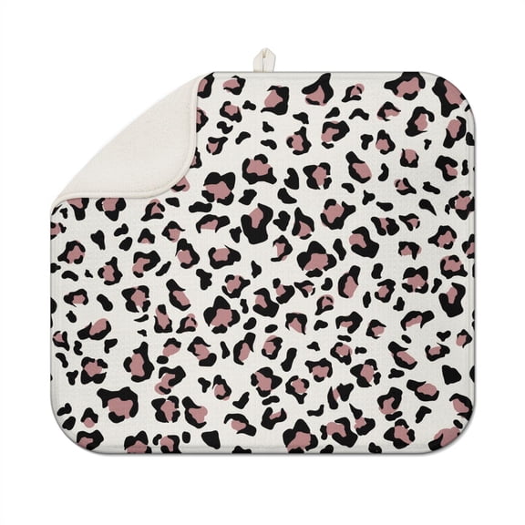 Bohemian Boho Kitchen Drying Mat - Super Absorbent Microfiber Dish Drying Pad with Boho Theme - Foldable Heat Resistant Countertop Mat for Dishes 18"x16"