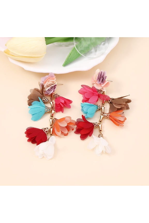 Bohemian Boho Long Flower Dangle Earrings for Women Jewelry Pendientes Mujer Moda Brincos