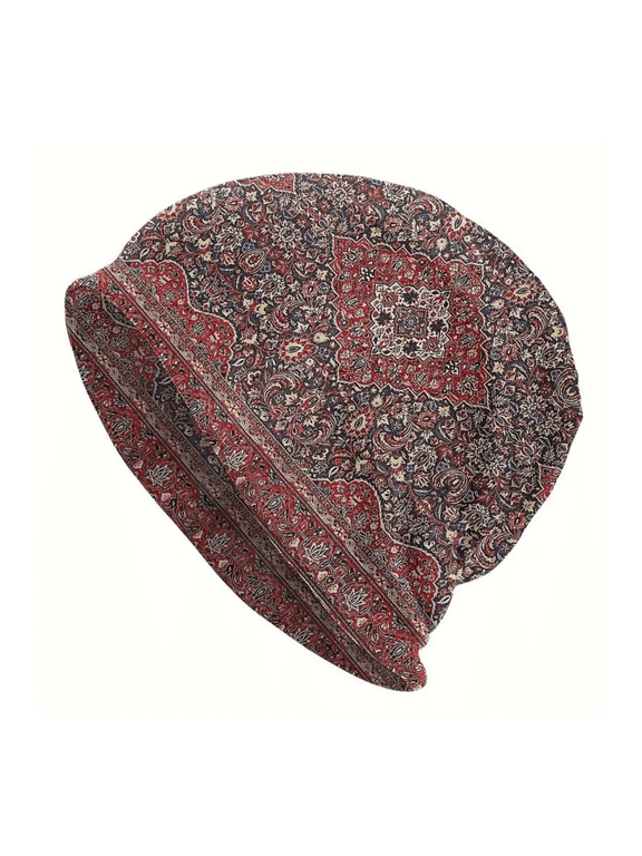 Bohemian Boho Style Skullies Beanies Caps Thin Hat Autumn Spring Bonnet Hats Men Women Red