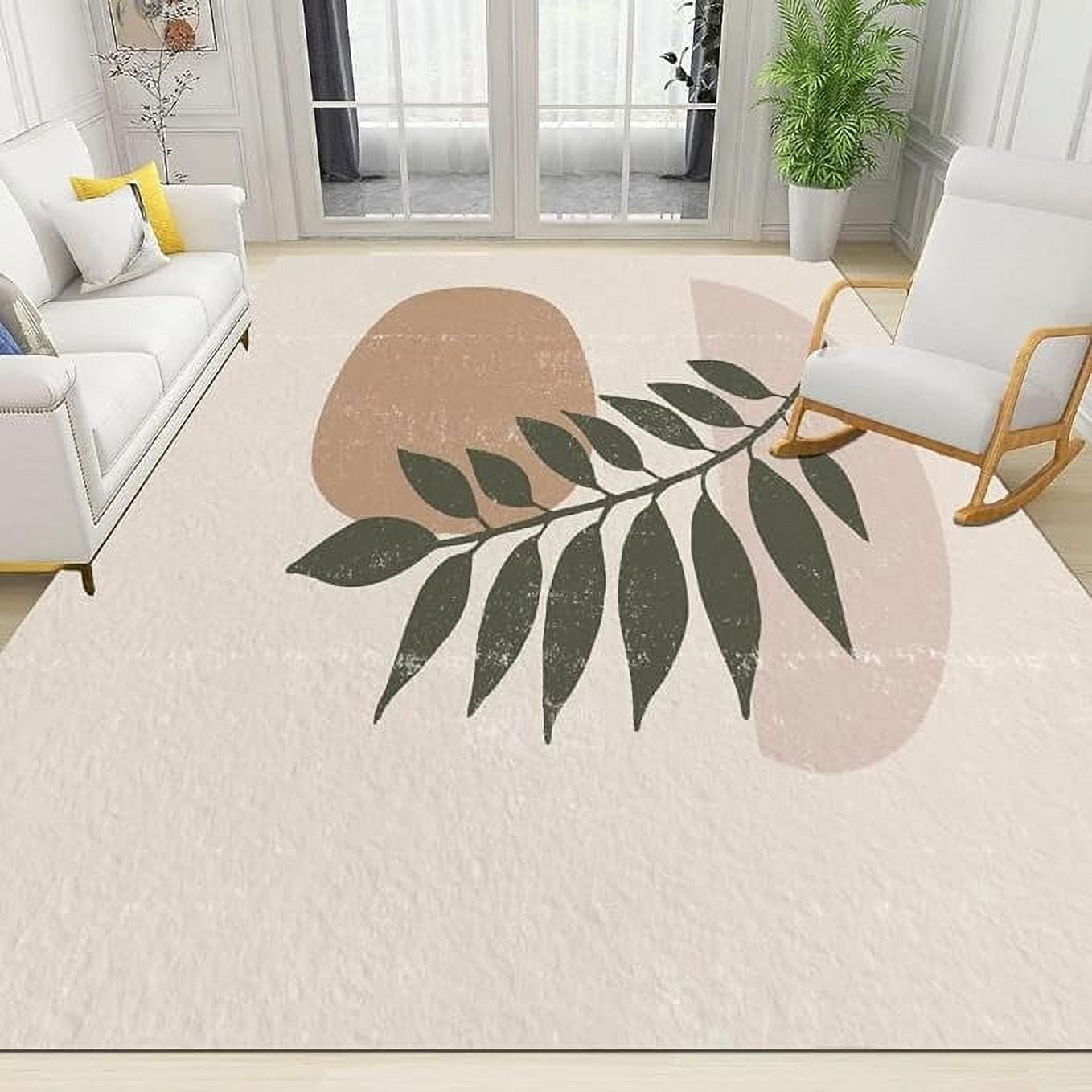 Bohemian Botanical Print Area Rug, Medieval Art Style Indoor Carpet ...