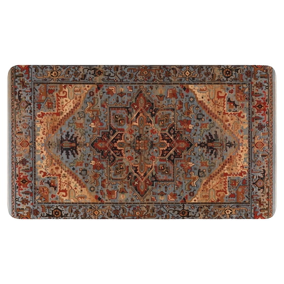 Bohemian Brown Ethnic Design Rug Welcome Door Mat Decorative Doormat Farmhouse Low-Profile Floor Rug Switch Mat for Home Indoor Outdoor Decorations 17 X 30 Inch