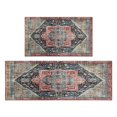 thumbnail image 1 of Bohemian Brown Ethnic Rug Kitchen Rugs and Mats Sets Of 2,Kitchen Decoration Rugs,Rubber Backing Non-Slip Floor Mat for Sink Washable Waterproof Laundry Room Runner Rugs, 1 of 7