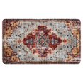 thumbnail image 1 of Bohemian Brown Ethnic Vintage Pattern Rug Welcome Door Mat Decorative Doormat Farmhouse Low-Profile Floor Rug Switch Mat for Home Indoor Outdoor Decorations 17 X 30 Inch, 1 of 6