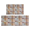 thumbnail image 1 of Bohemian Brown Geometry Rugs and Mats Non Skid Washable Absorbent Microfiber Soft Kitchen Mat for Floor Set Of 2 Decor Stain Resistant 17"x47"+17"x30", 1 of 7