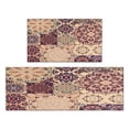 thumbnail image 1 of Bohemian Brown Geometry Rugs and Mats Non Skid Washable Absorbent Microfiber Soft Kitchen Mat for Floor Set Of 2 Decor Stain Resistant 17"x47"+17"x30", 1 of 7