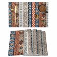thumbnail image 1 of Bohemian Brown Placemats Set of 2, Floral Geometric Texture Retro Ethnic Art Non-Slip Place Mats Washable Table Mats for Kitchen Dining Table Decorations Indoor/Outdoor, 1 of 9