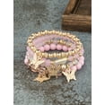 thumbnail image 1 of Bohemian Butterfly Crystal Stone Stretch Pendant Bracelets for Women Gold Beaded Stackable Stretch Bracelet Colorful Charm Jewelry Boho Summer Beach 7", 1 of 14