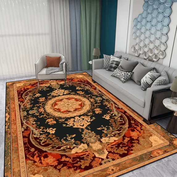 Bohemian Carpet for Living Room Vintage Luxury Red Rug Home ration Ethnic Style Large Bedroom Rug Wa