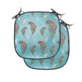 thumbnail image 1 of Bohemian Chair Seating Cushion Set of 2, Continuous Pattern with Colorful Zentangle Ornate Feathers, Seat Pads for Office with Anti-slip Backing, 16"x16", Seafoam Multicolor, by Ambesonne, 1 of 7
