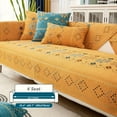thumbnail image 1 of Bohemian Chenille Sofa Cover - Non-Slip Geometric Pattern L-Shaped Sectional Couch Covers, Furniture Protector, Pet-Friendly, Home Decor（Blue）, 1 of 5