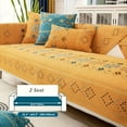 thumbnail image 1 of Bohemian Chenille Sofa Cover - Non-Slip Geometric Pattern L-Shaped Sectional Couch Covers, Furniture Protector, Pet-Friendly, Home Decor（Blue）, 1 of 5