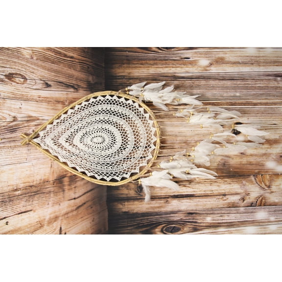 Bohemian Chic Hand Woven Rattan Macrame Dream Catcher Feathers Boho Wall Decor