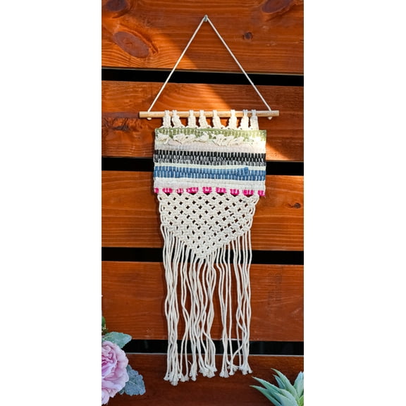 Bohemian Chic Kantha Quilt Macrame Tapestry Boho Wall Hanging Decor Art