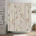 thumbnail image 1 of Bohemian Christmas Festive Twigs Pattern Shower Curtain, Berries Pattern Waterproof Bath Curtains for Bathroom Decorations, 72 x 72 inches, 1 of 7