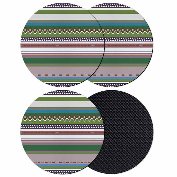 Bohemian Coasters Set of 4, Absorbent Coasters for Drinks, Boho Modern Abstract Minimalist Paisley Green Coaster for Desk Coffee Table Protection, Home Decor House Warming Gifts 4"