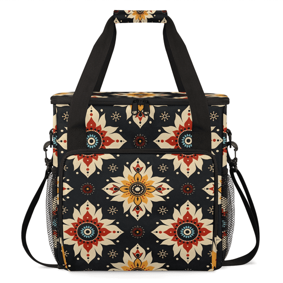 Bohemian Coffee Maker Carry Bag,Coffee Machine Travel Bag with Detachable Strap,Compatible with Keurig K-Mini or K-Mini Plus,Portable Single Serve Coffee Brewer Case