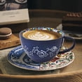 thumbnail image 1 of Bohemian Coffee Mug, Ceramic Large Cups 400ml - Porcelain Cups for Latte, Tea, Cappuccino, Cocoa, Soup, Dishwasher, Microwave Safe, Gift Set Bohemian Style, 1 of 7