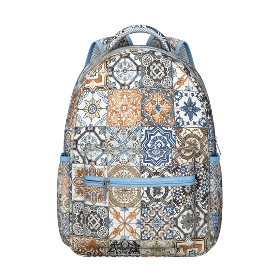 Bohemian College Backpack - Spacious 17" Laptop Sleeve & Multiple Storage Pockets | Water-Resistant Tribal Pattern Daypack for Dorm, Library, Commuting & Campus Life