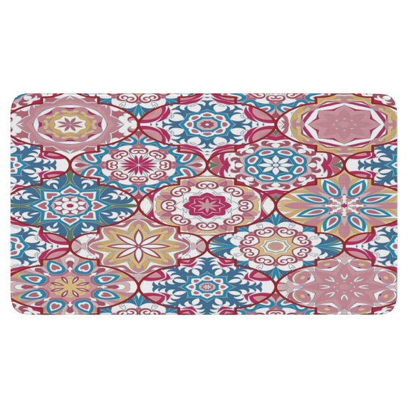 Bohemian Color Geometric Design (2) Door Mat 30 X 17 Inch Welcome Doormat Indoor Outdoor Entrance Floor Mat Non Slip Spring Summer Decor Rubber Mats