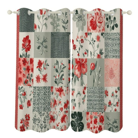 Bohemian Color Grommet Blackout Curtains for Bedroom And Living Room - 2 Panels Set Thermal Insulated Room Darkening Curtains